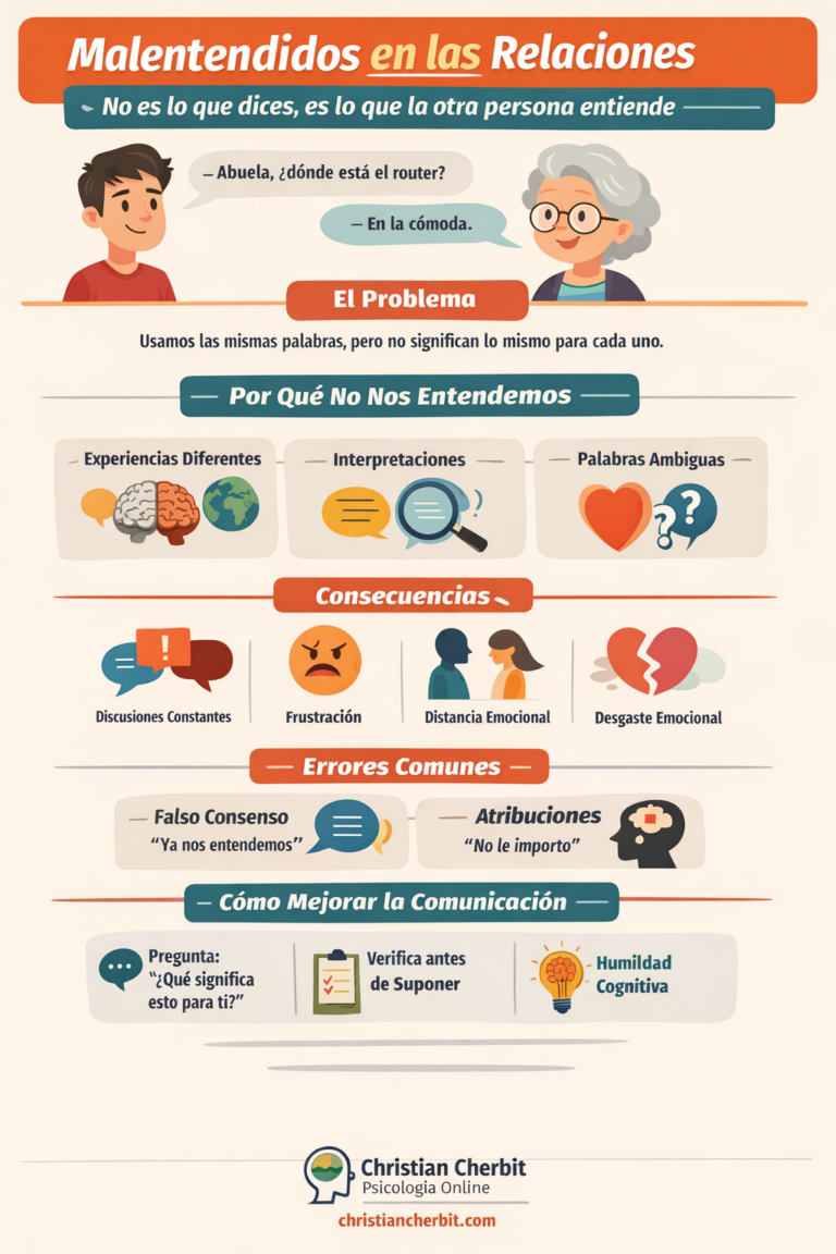 🧠Malentendidos en las relaciones: no es lo que dices, es lo que la otra persona entiende